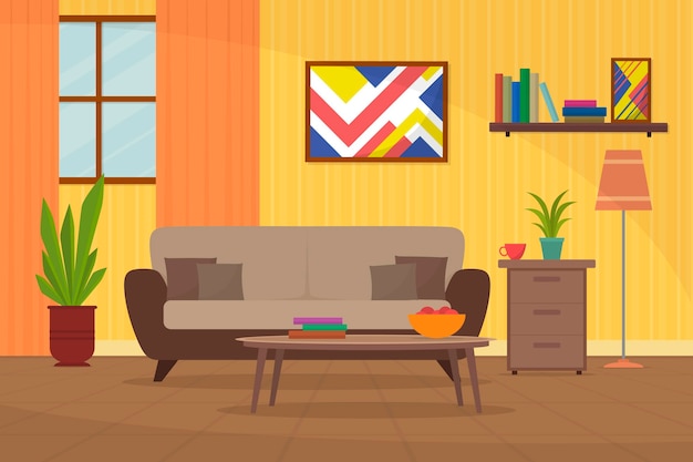 Fondo interior de la casa para el concepto de videoconferencia