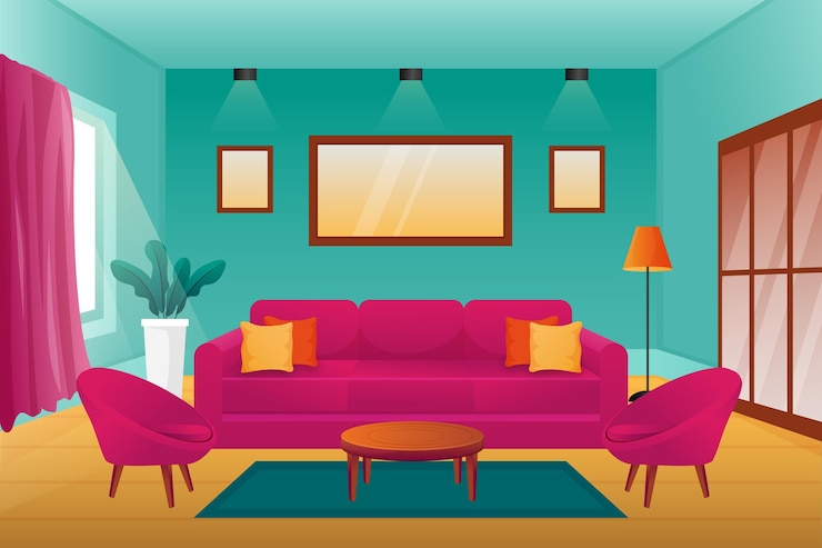 Vector gratuito fondo interior del hogar para videoconferencias