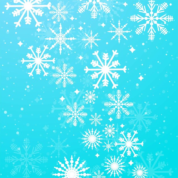 Fondo de invierno azul con copos de nieve