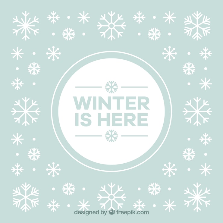 Vector gratuito fondo de invierno con copos de nieve