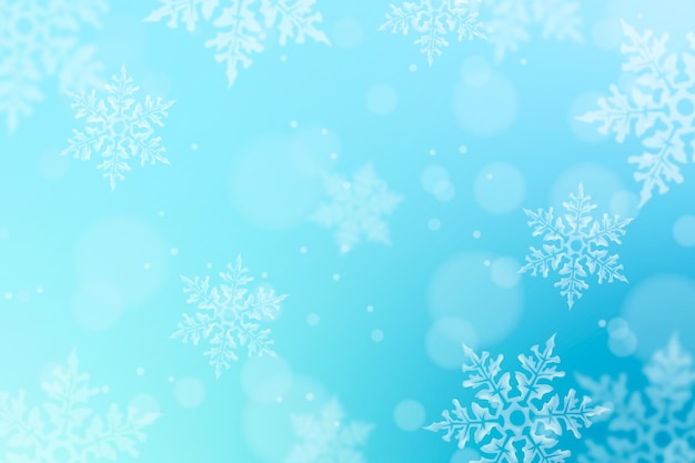 Fondo de invierno con copos de nieve | Vector Gratis