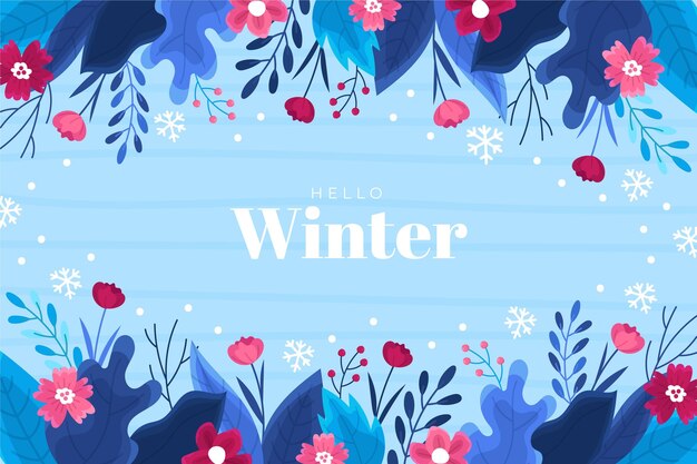 Fondo de invierno dibujado a mano