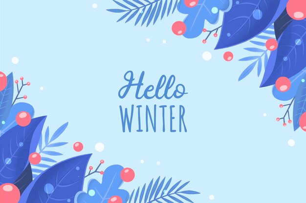 Fondo de invierno dibujado a mano