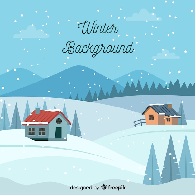 Fondo de invierno en diseño plano