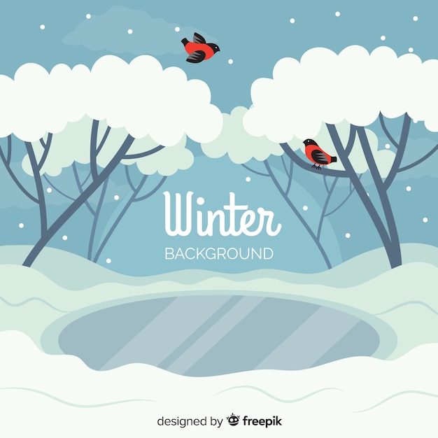 Vector gratuito fondo de invierno en diseño plano