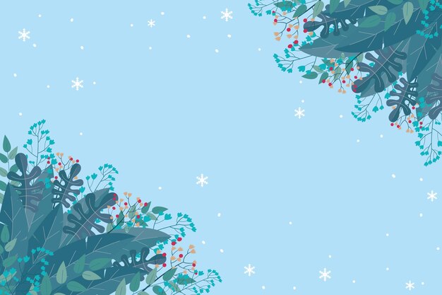Fondo de invierno de diseño plano