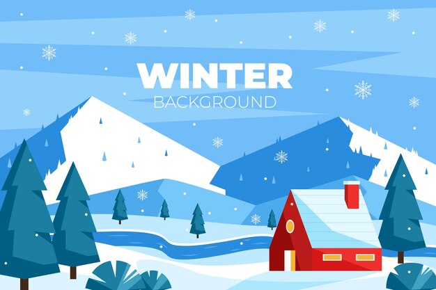 Fondo de invierno de diseño plano