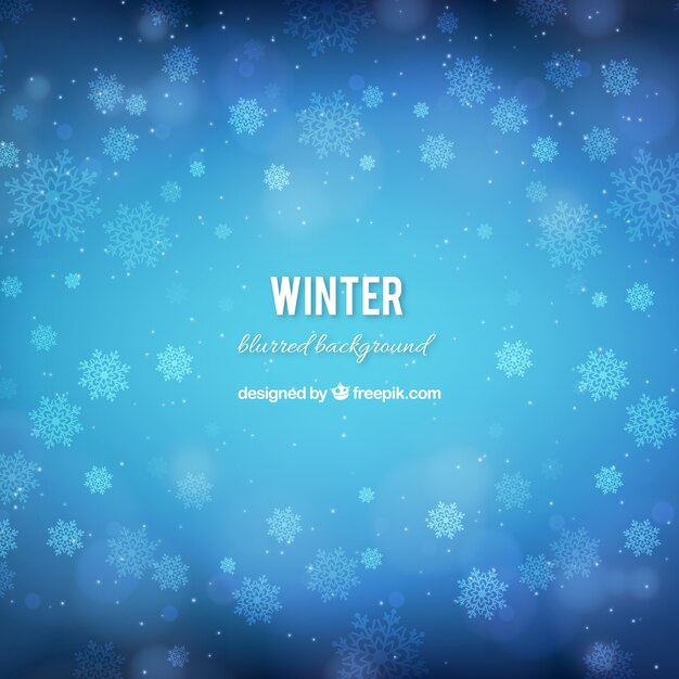 Fondo de invierno con efecto bokeh