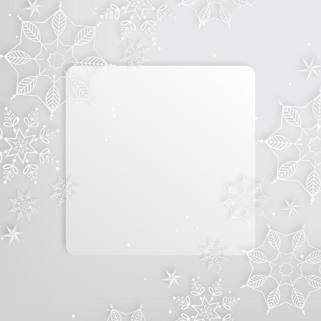 Fondo de invierno de espacio de copia cuadrada en estilo papel