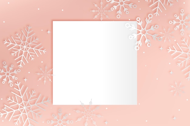 Fondo de invierno en el espacio de copia de estilo papel