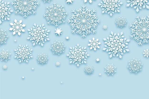 Fondo de invierno en estilo papel