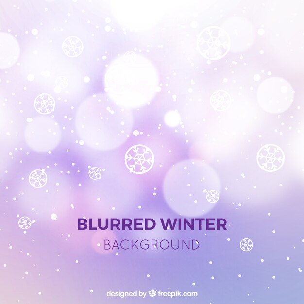 Fondo de invierno lila borroso