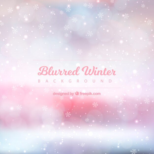 Fondo de invierno morado con efecto borroso
