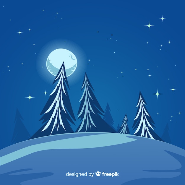 Vector gratuito fondo invierno noche tranquila