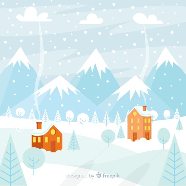 Fondo invierno paisaje nevando