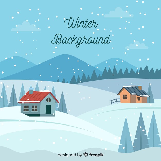 Fondo de invierno plano