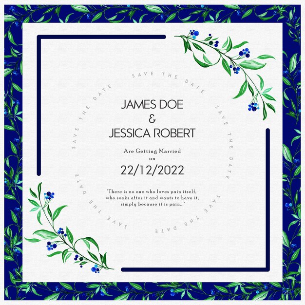 Fondo De Invitación De Boda Colorida Azul Verde Tarjeta Multipropósito