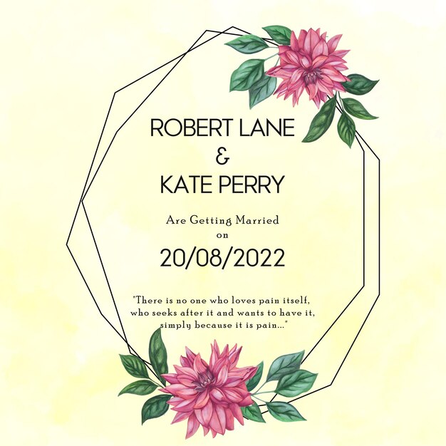 Fondo de invitación de boda colorido verde amarillo rosa Tarjeta multipropósito Vector libre