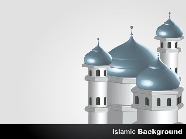 Fondo islámico con mezquita 3d