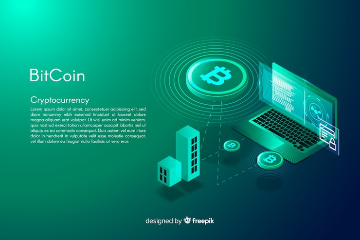 Vector gratuito fondo isométrico bitcoin