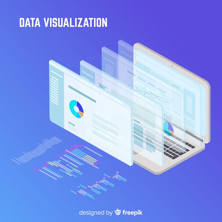 Vector gratuito fondo isometrico concepto visualización de datos