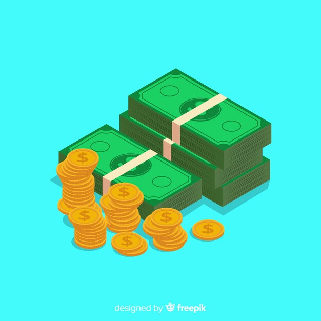 Fondo isométrico dinero