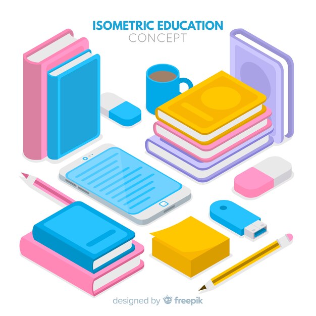 Fondo isométrico educación