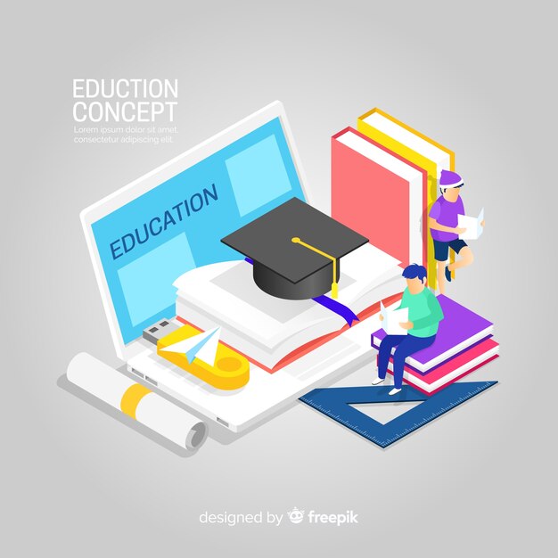 Fondo isométrico educación