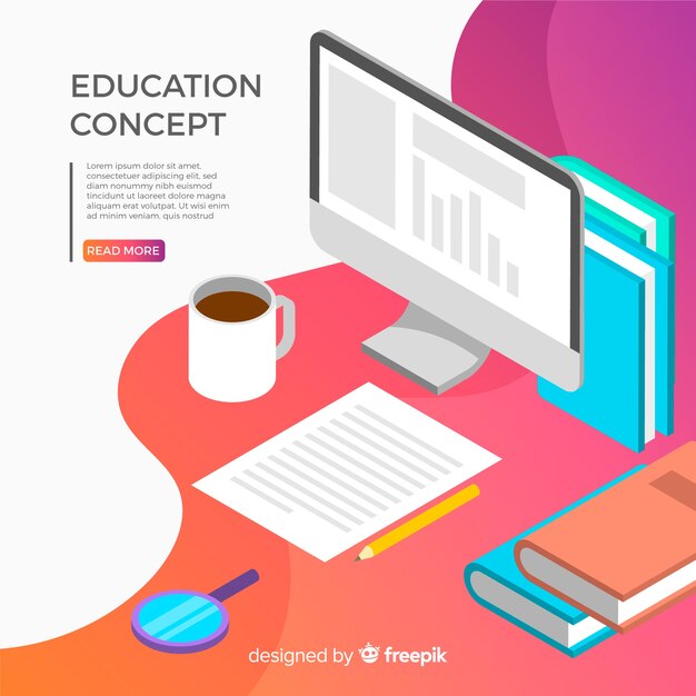 Fondo isométrico educación