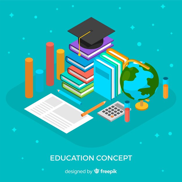 Fondo isométrico educación