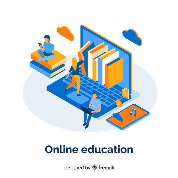 Fondo isométrico educación