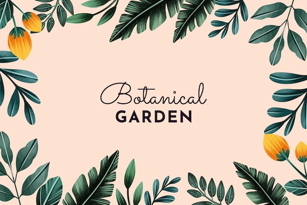 Fondo de jardín botánico de acuarela