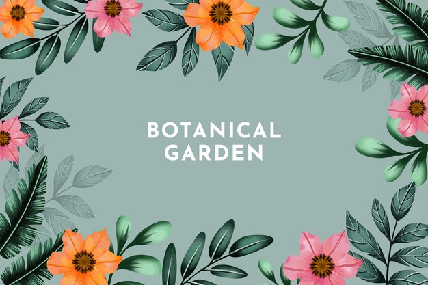 Fondo de jardín botánico de acuarela