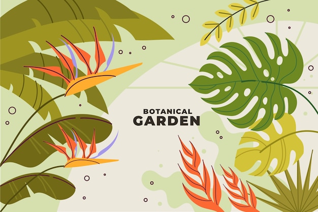 Vector gratuito fondo jardín botánico dibujado a mano