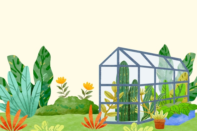 Vector gratuito fondo del jardín botánico