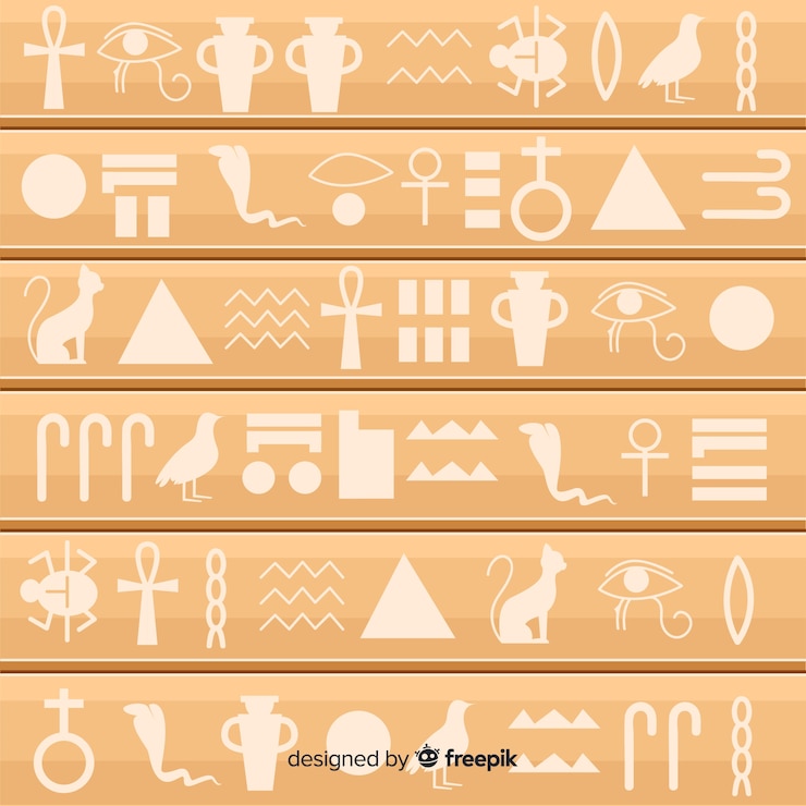 Vector gratuito fondo jeroglífico de egipto