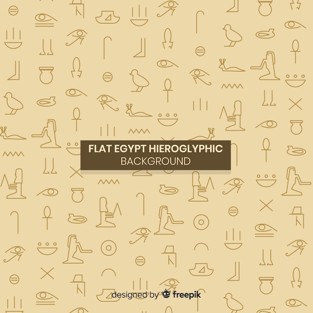 Fondo de jeroglíficos del antiguo egipto con diseño plano