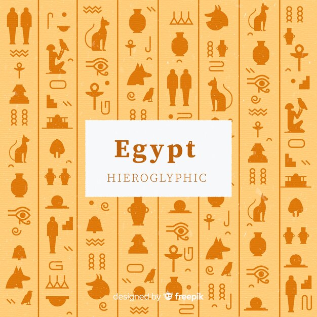 Fondo de jeroglíficos de egipto en diseño plano