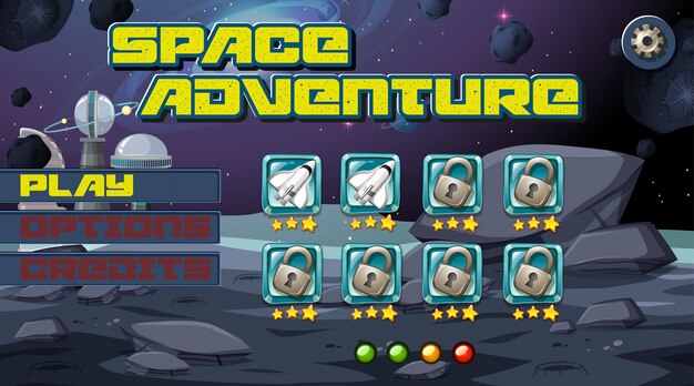Fondo de juego de aventurero espacial