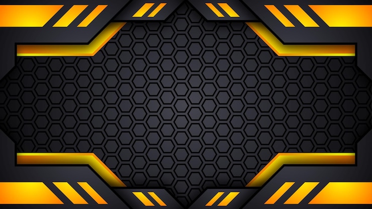 Vector gratuito fondo de juego futurista negro y amarillo