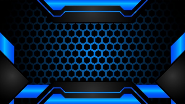 Vector gratuito fondo de juego futurista negro y azul