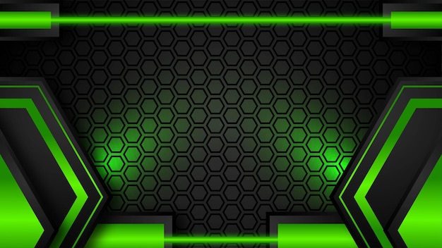 Vector gratuito fondo de juego futurista negro y verde