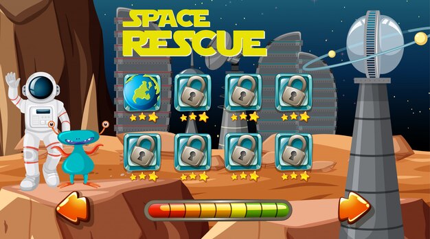 Fondo de juego de rescate espacial