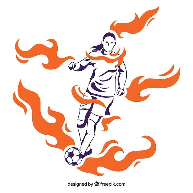 Fondo de jugador de fútbol en estilo abstracto