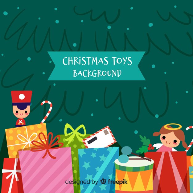 Fondo juguetes de navidad coloridos