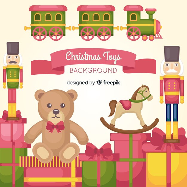 Fondo juguetes navidad planos