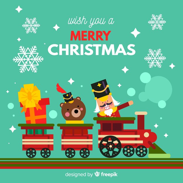 Fondo juguetes navidad en tren