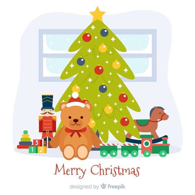 Fondo de juguetes de navidad