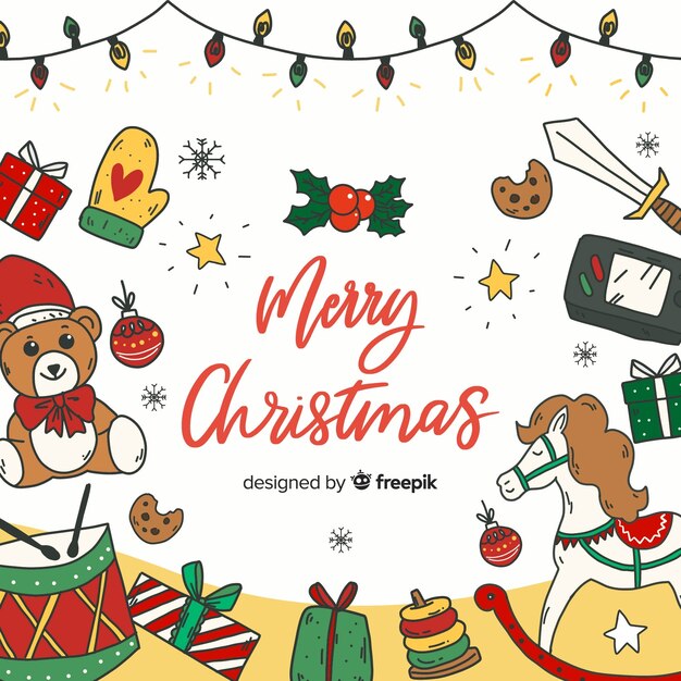 Fondo de juguetes de navidad
