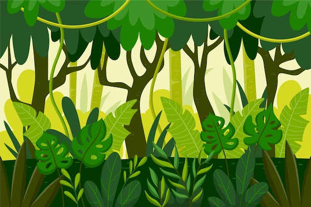 El fondo de la jungla de dibujos animados